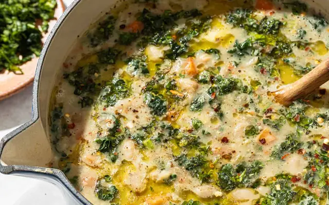 Creamy White Bean Soup with Kale